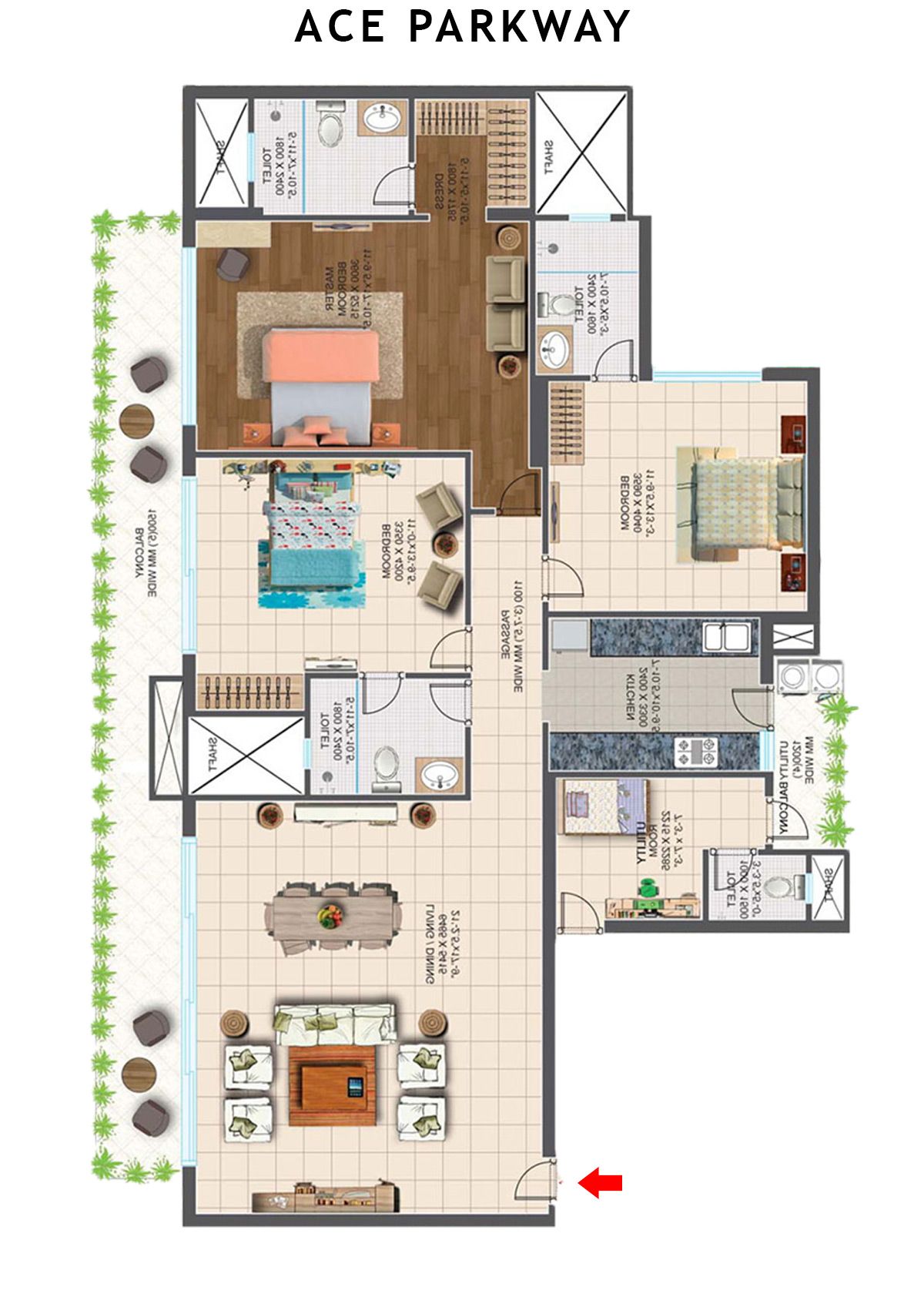 Ace Parkway Tower 4 Unit 2 (Type B) Floor Plan