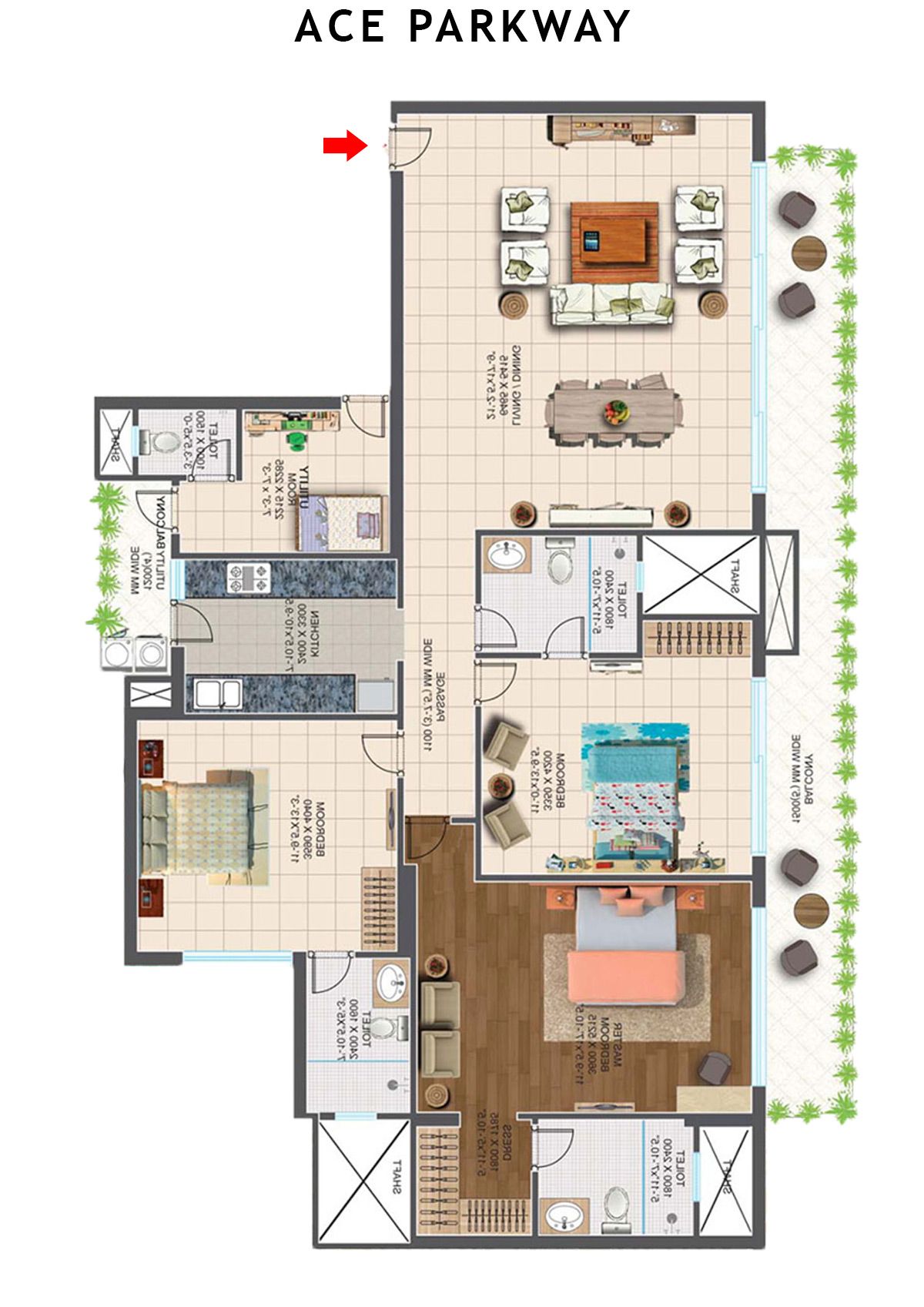 Ace Parkway Tower 4 Unit 4 (Type B) Floor Plan