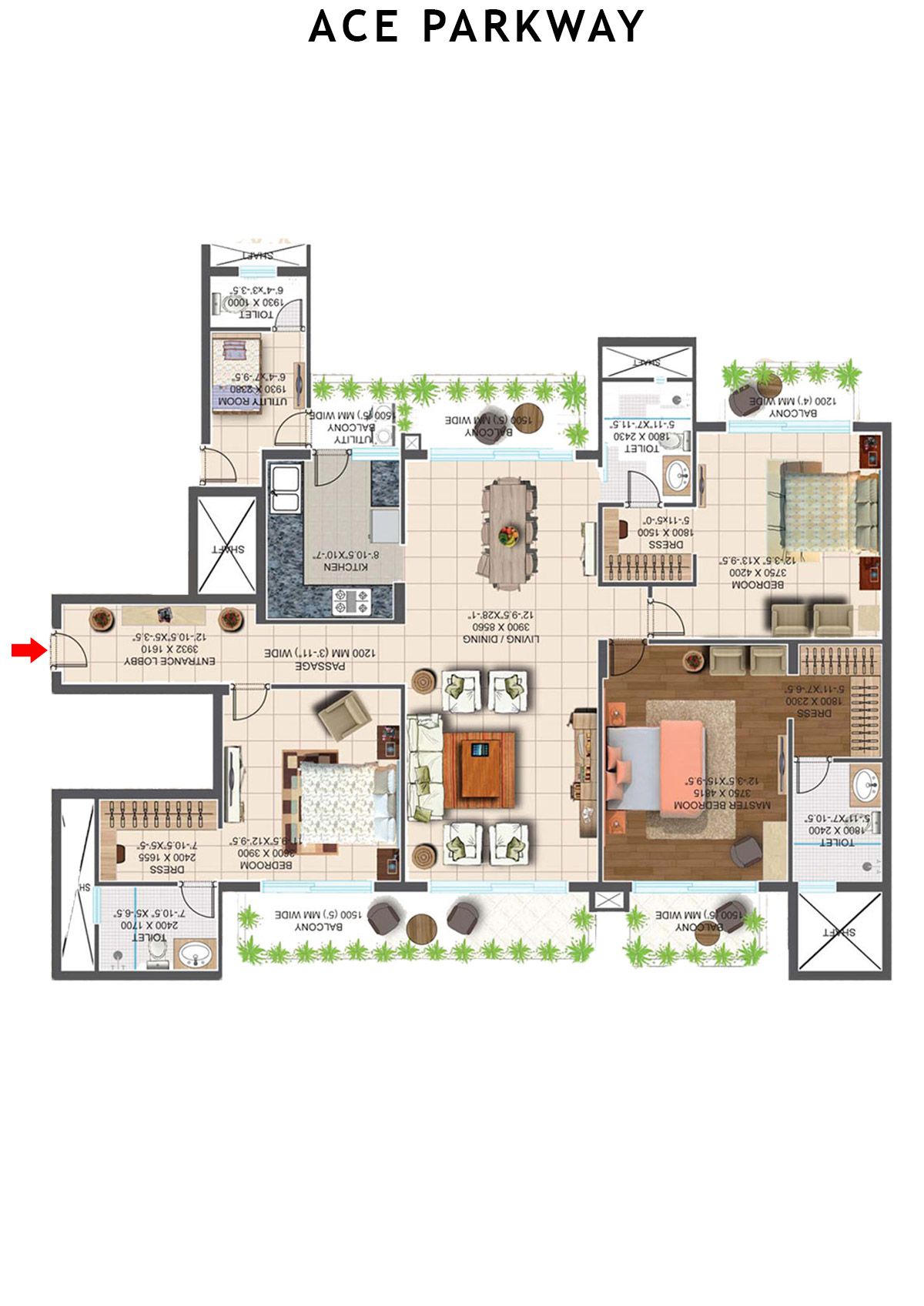 Ace Parkway Tower 8 Unit 2 (Type A2) Floor Plan