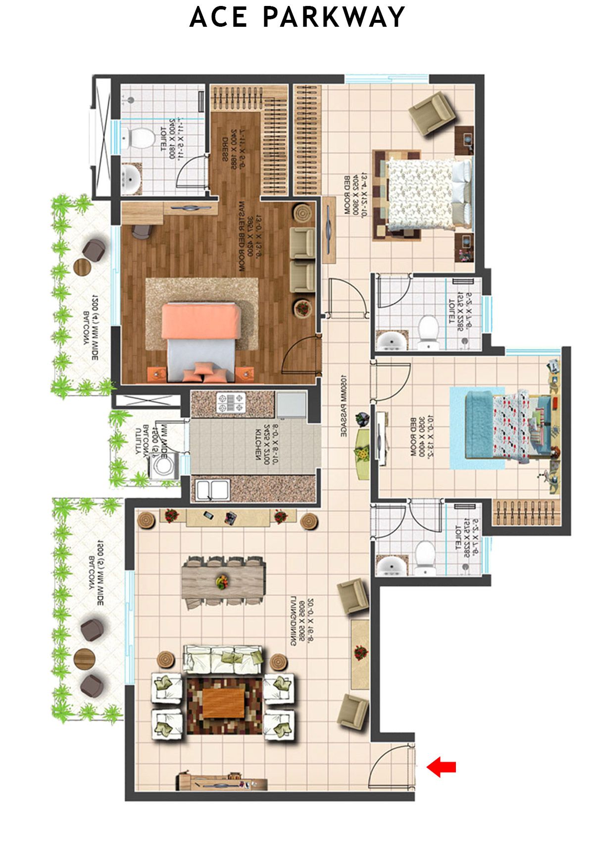 Ace Parkway Tower 9 Unit 4 (Type C) Floor Plan
