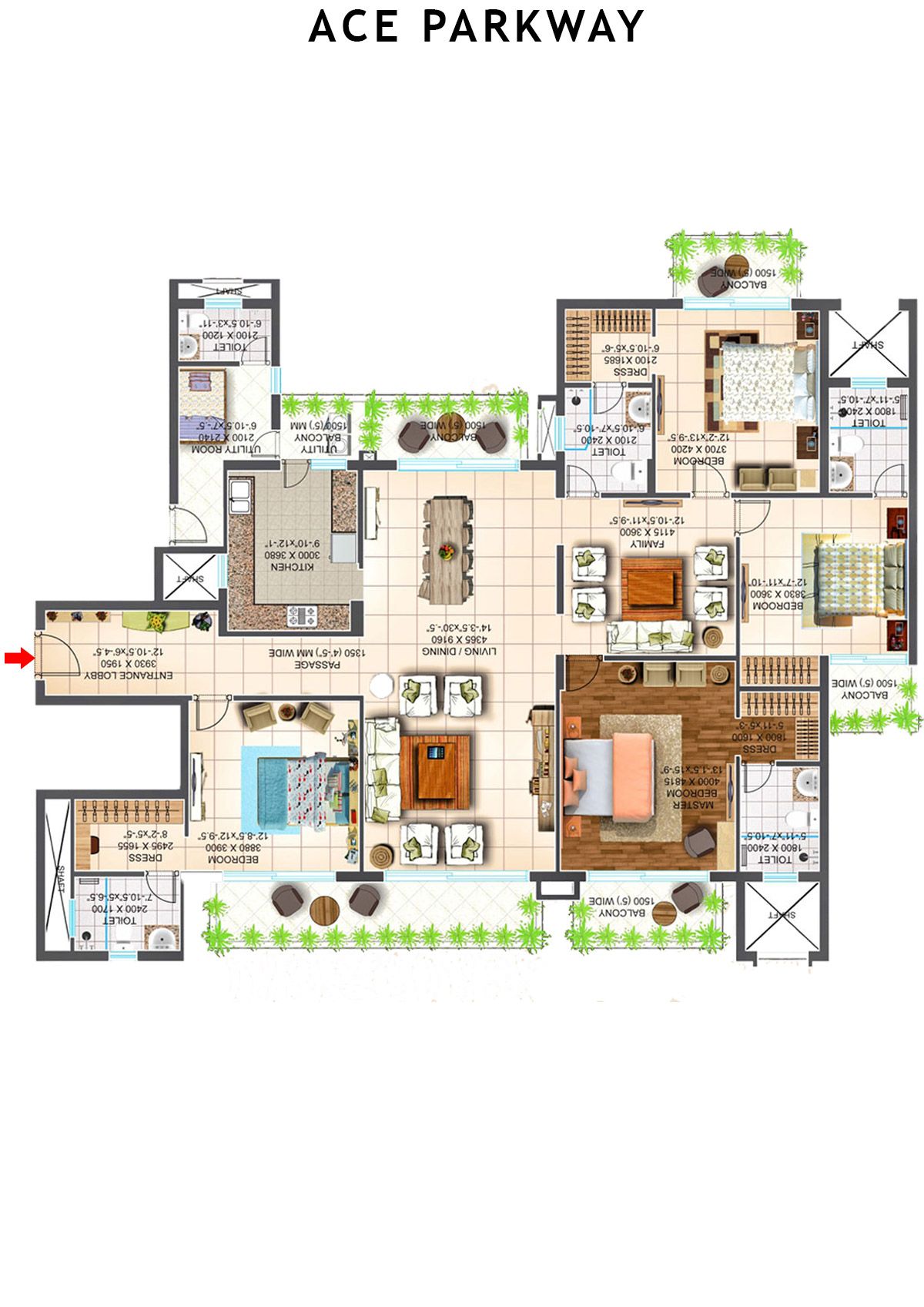 Ace Parkway Tower 7 Unit 2 (Type A1) Floor Plan