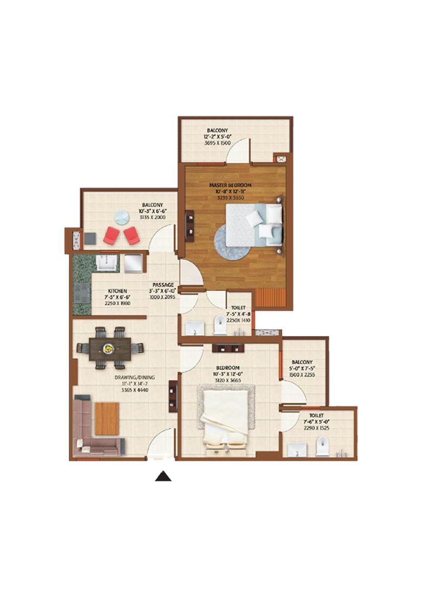 Ace Platinum F Unit 2B Floor Plan