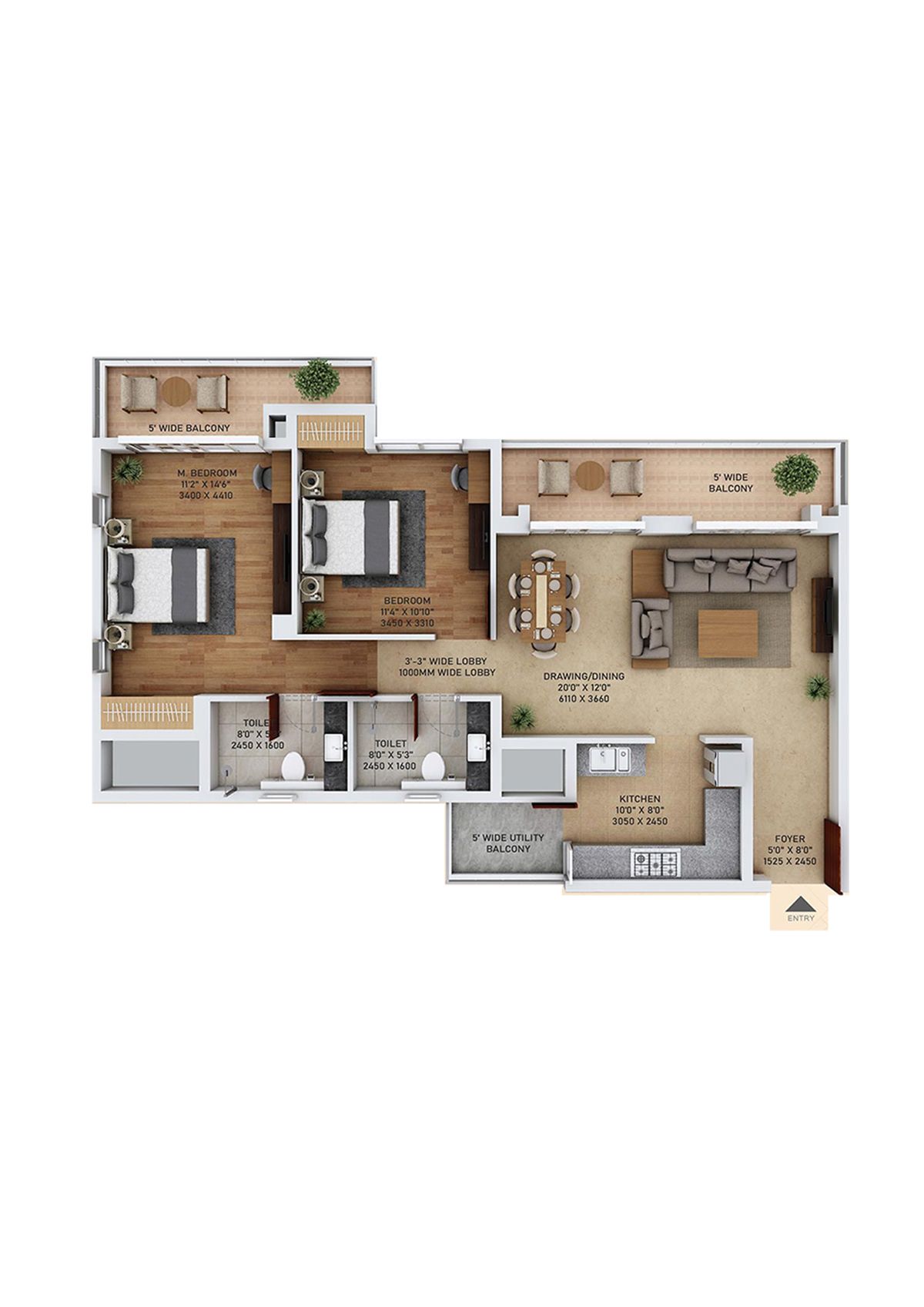 Ace Starlit Tower A1 Unit 3 (Type 2) Floor Plan