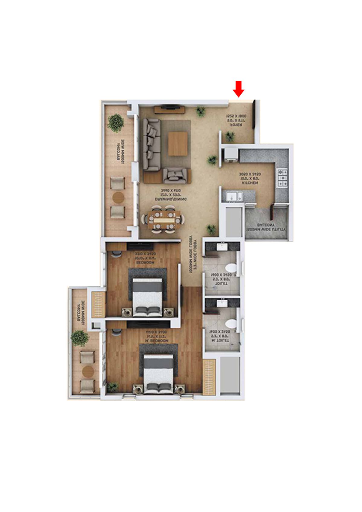 Ace Starlit Tower A2 Unit 2 (Type 1) Floor Plan