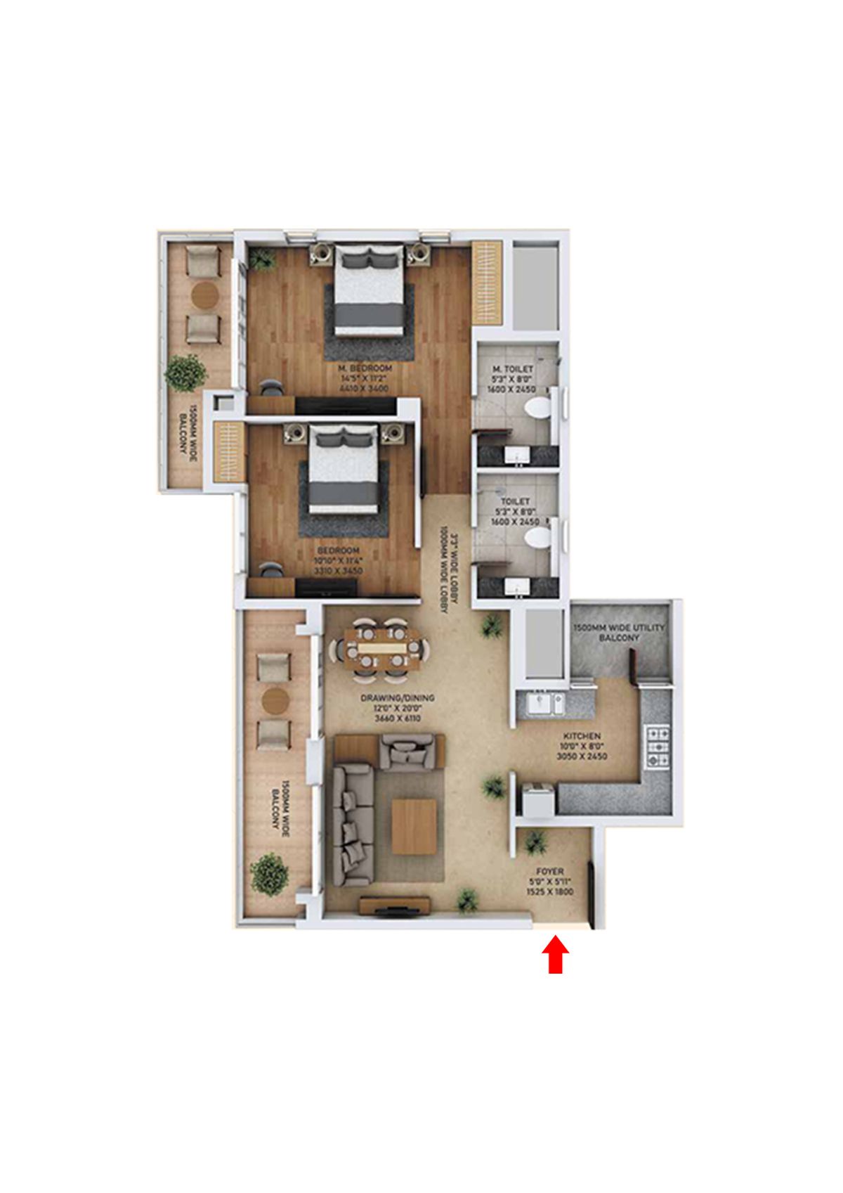 Ace Starlit Tower A2 Unit 4 (Type 1) Floor Plan