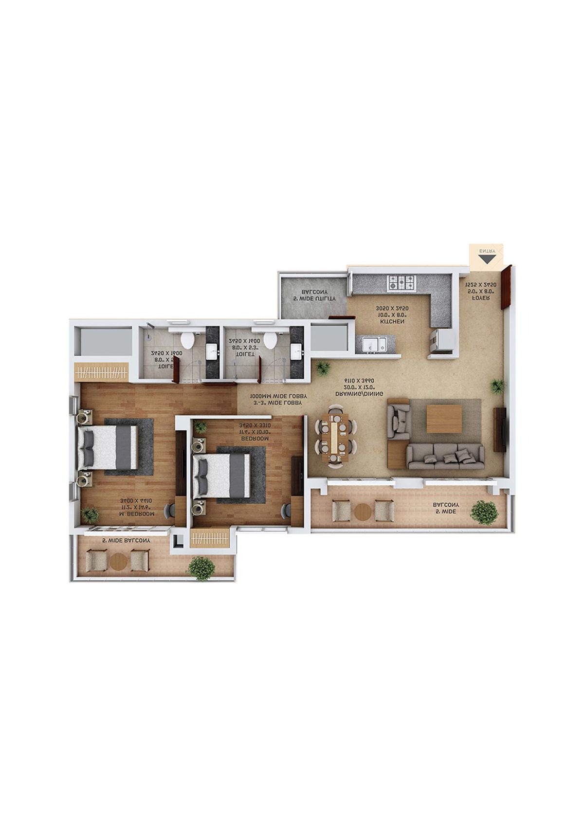 Ace Starlit Tower A2 Unit 3 (Type 2) Floor Plan