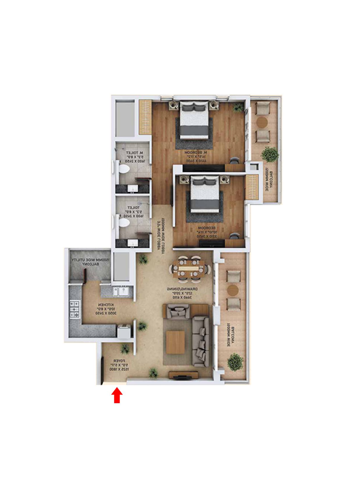 Ace Starlit Tower A1 Unit 2 (Type 1) Floor Plan