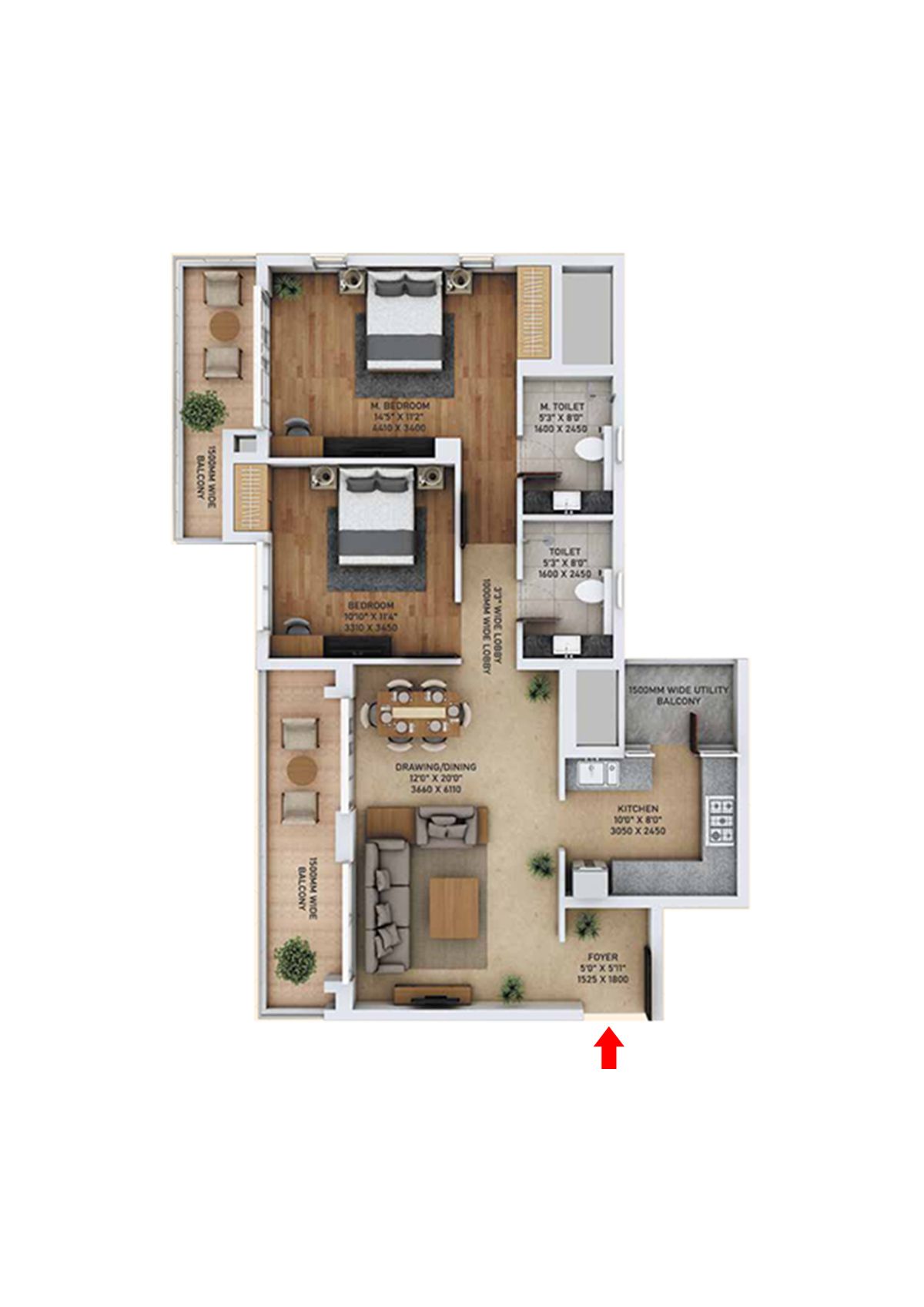 Ace Starlit Tower A1 Unit 4 (Type 1) Floor Plan