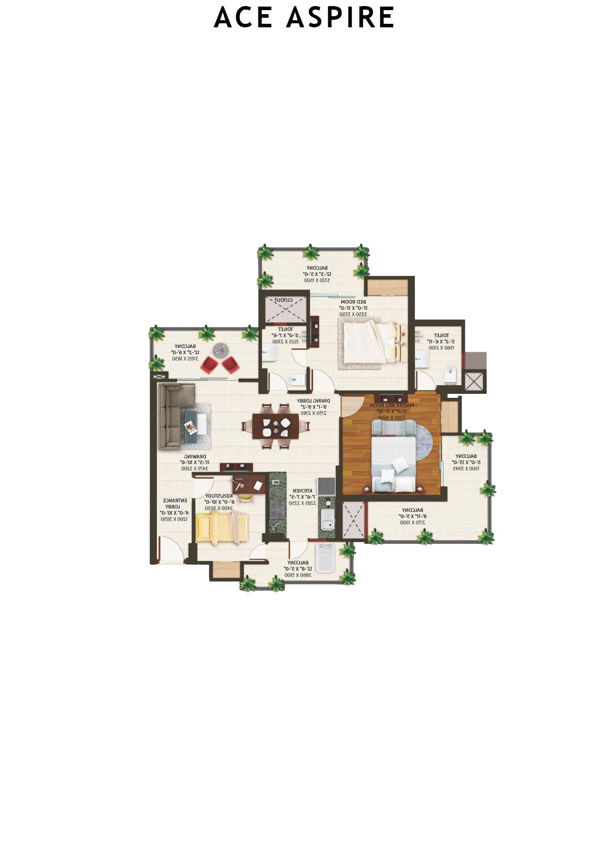 Ace Aspire Tower A  Unit 4 Floor Plan