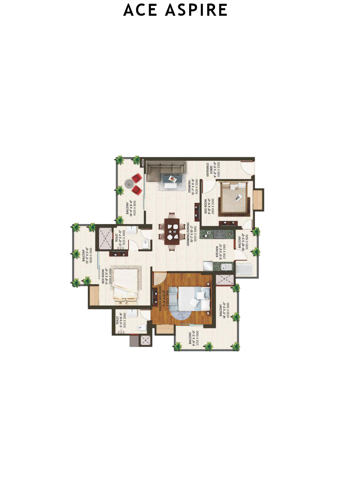 Ace Aspire Tower B  Unit 1 Floor Plan