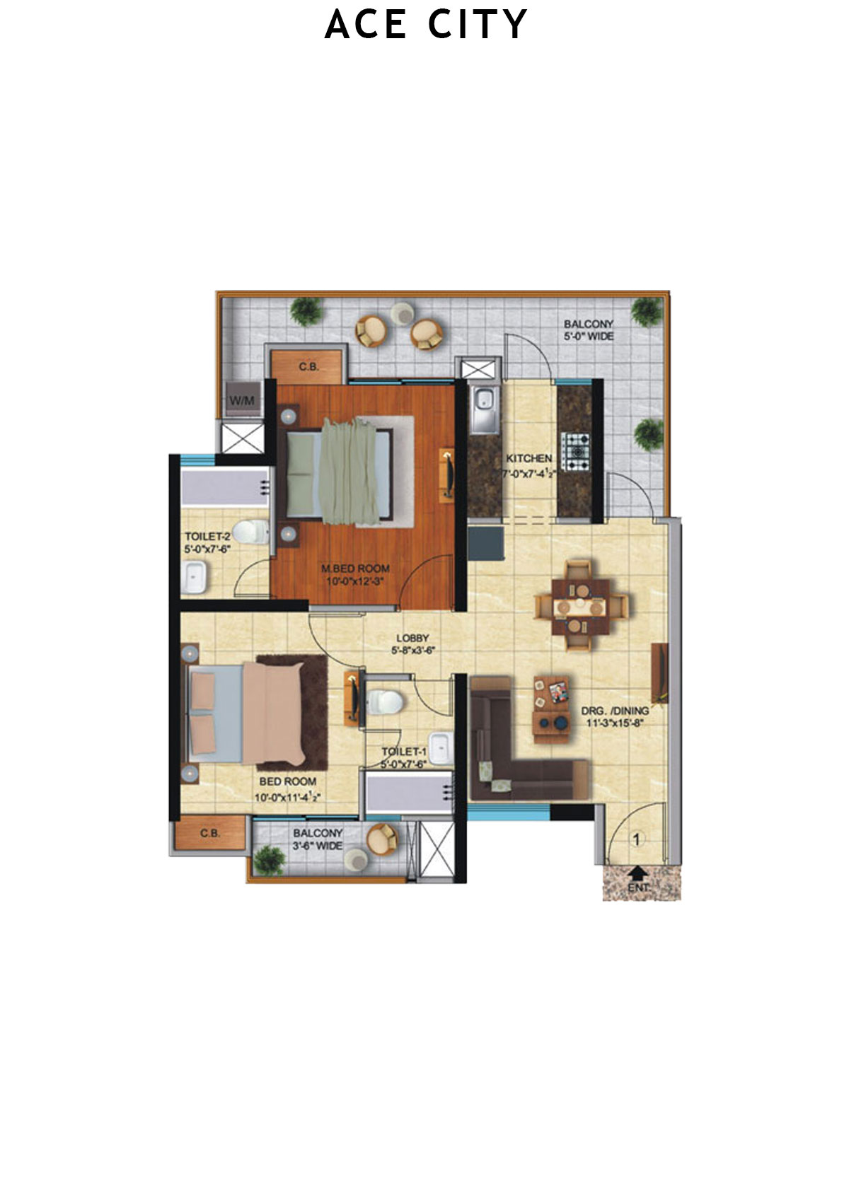 Ace City Tower C Unit 1 Floor Plan