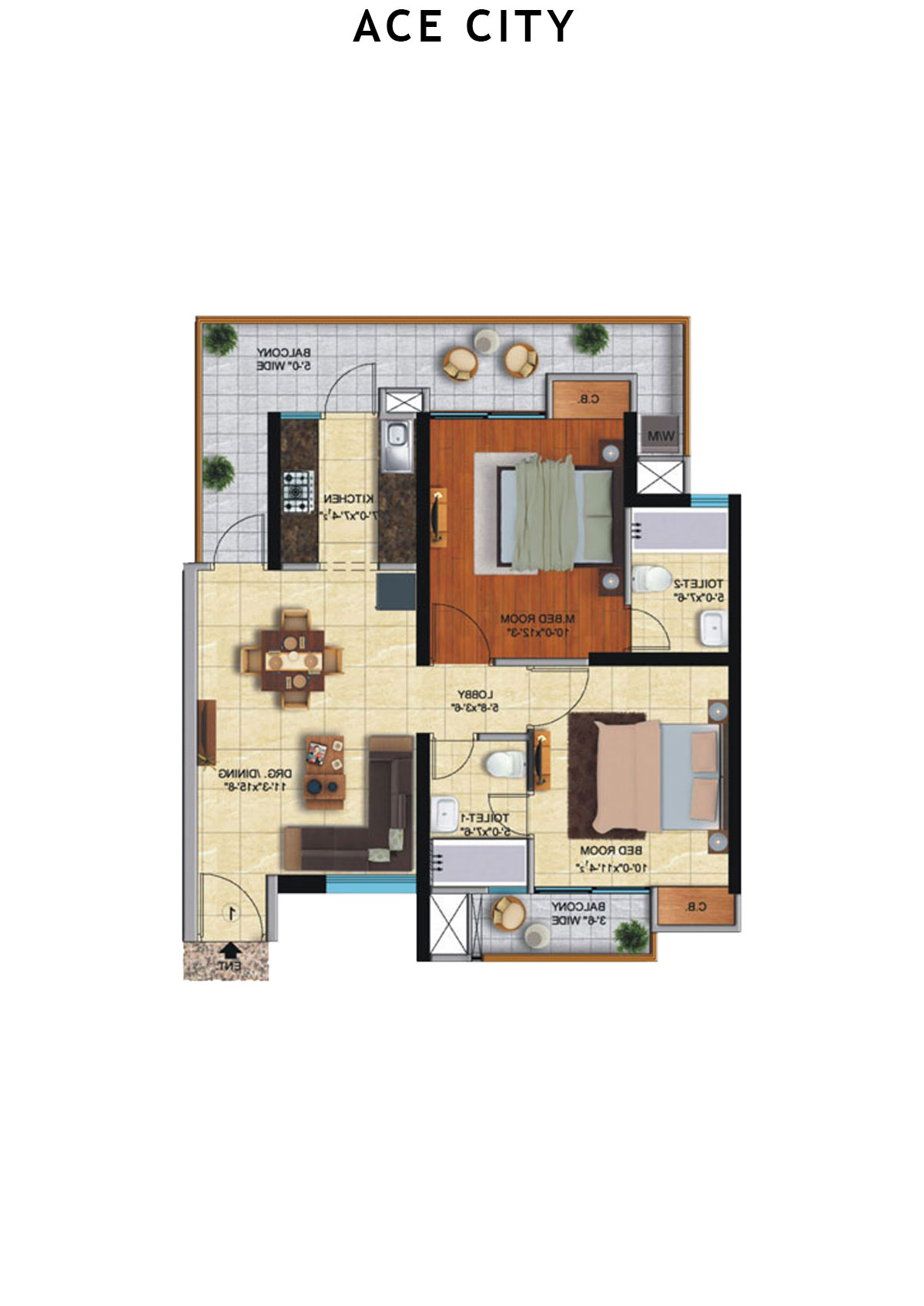 Ace City Tower C Unit 3 Floor Plan