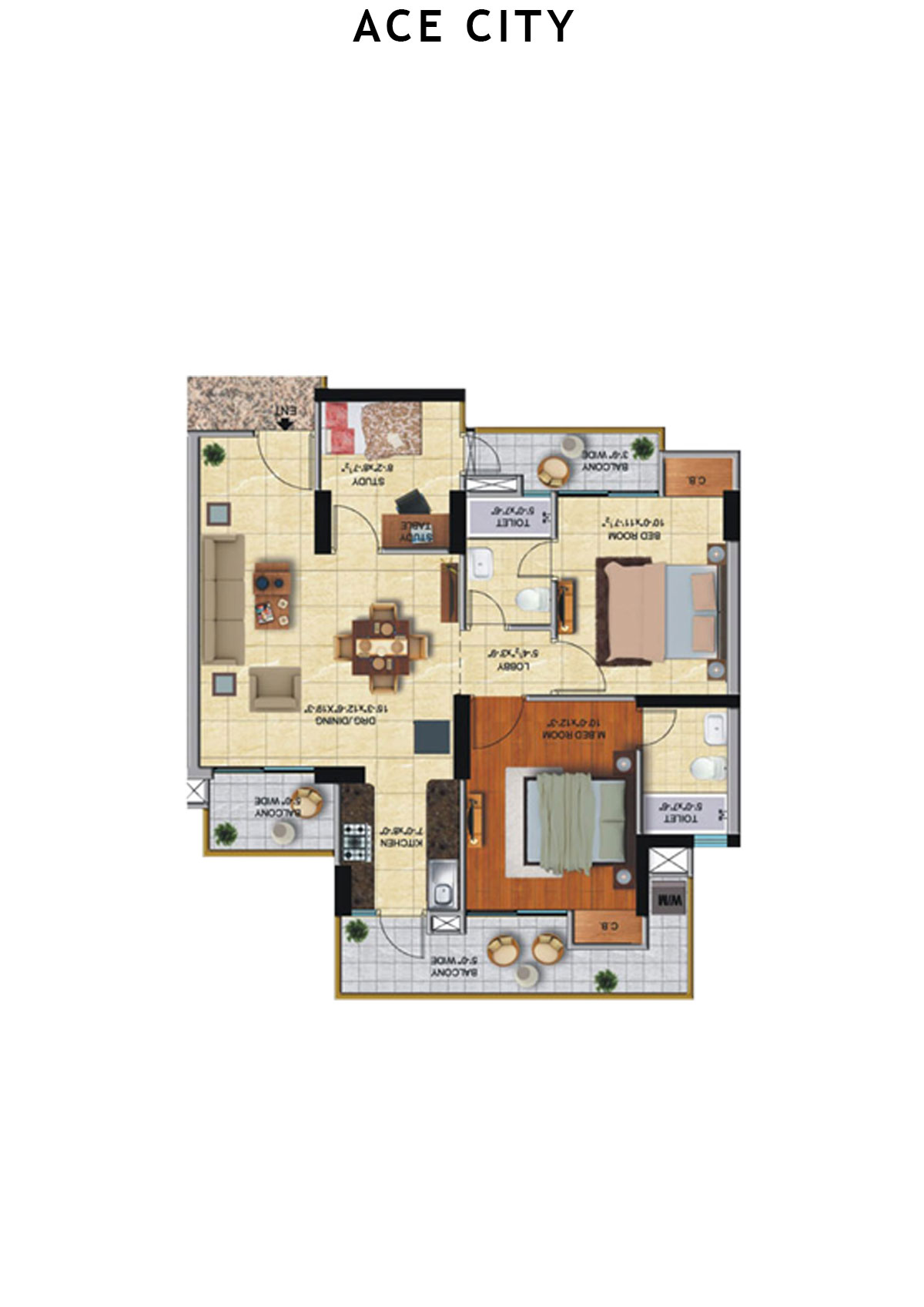 Ace City Tower E Unit 8 Floor Plan