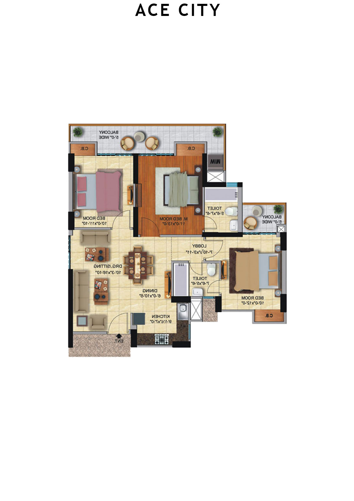 Ace City Tower F Unit 7 Floor Plan