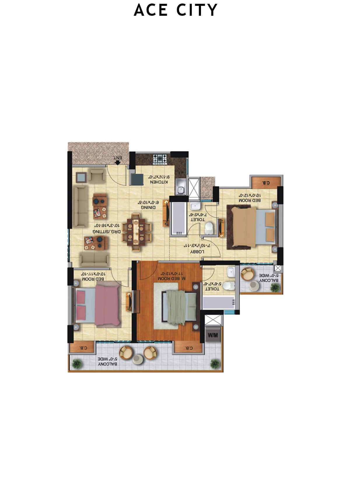 Ace City Tower F Unit 8 Floor Plan