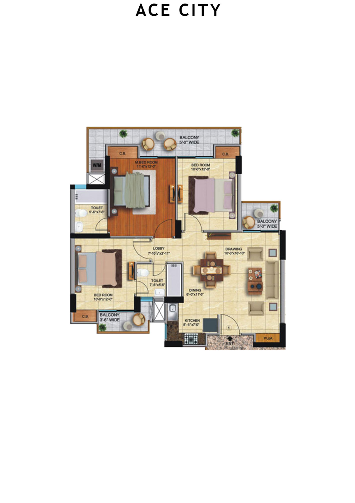 Ace City Tower G Unit 1 Floor Plan