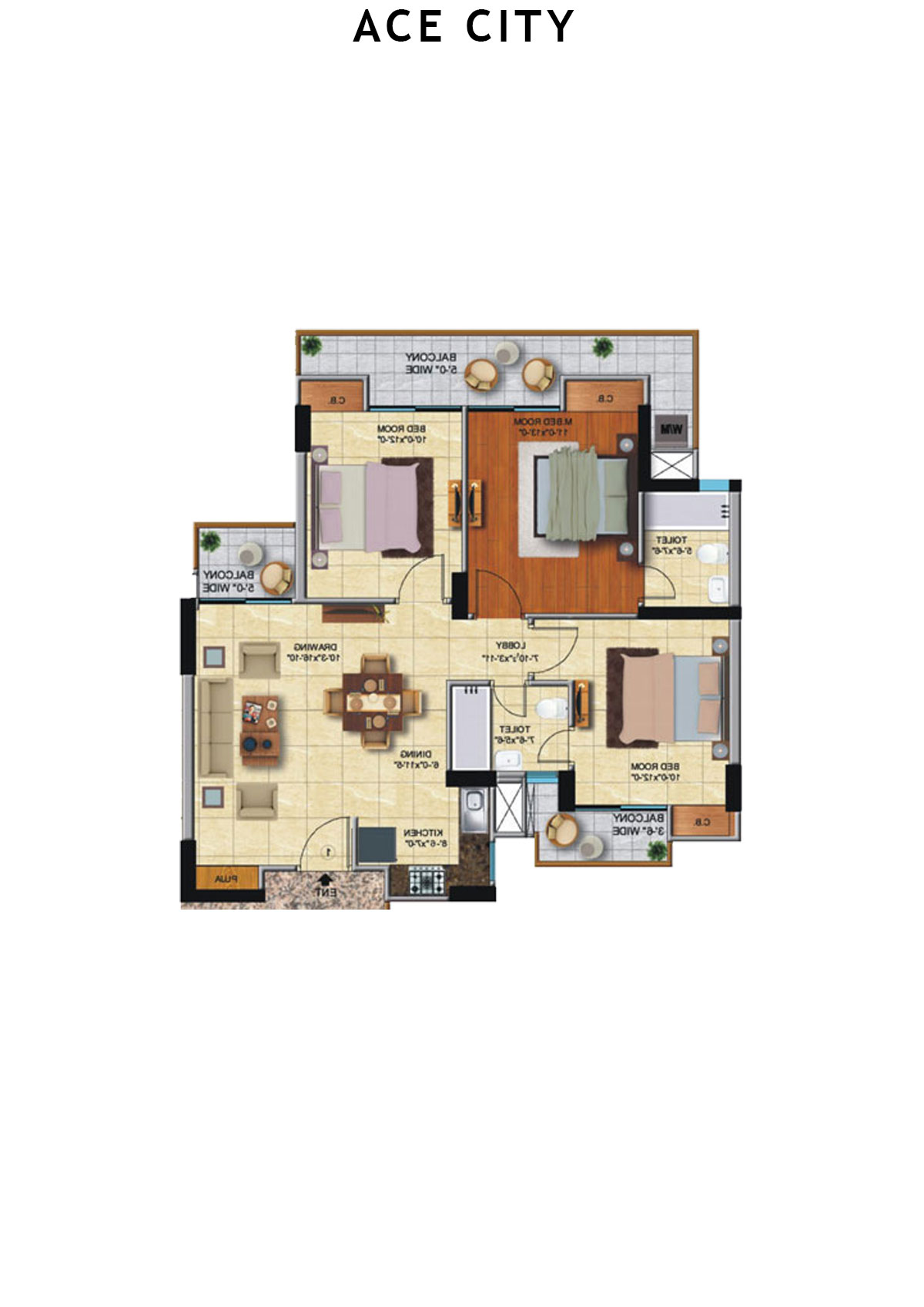 Ace City Tower G Unit 3 Floor Plan
