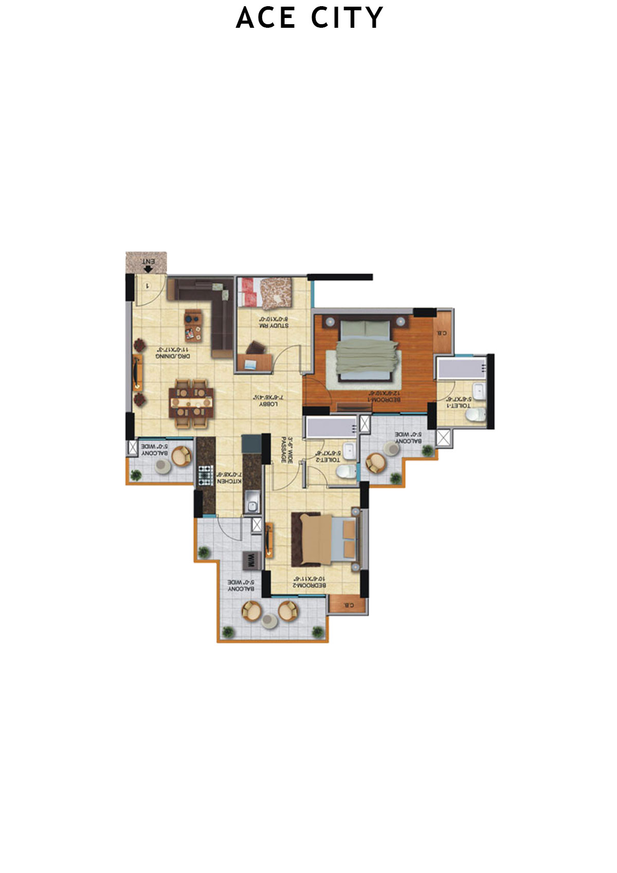 Ace City Tower H Unit 4 Floor Plan