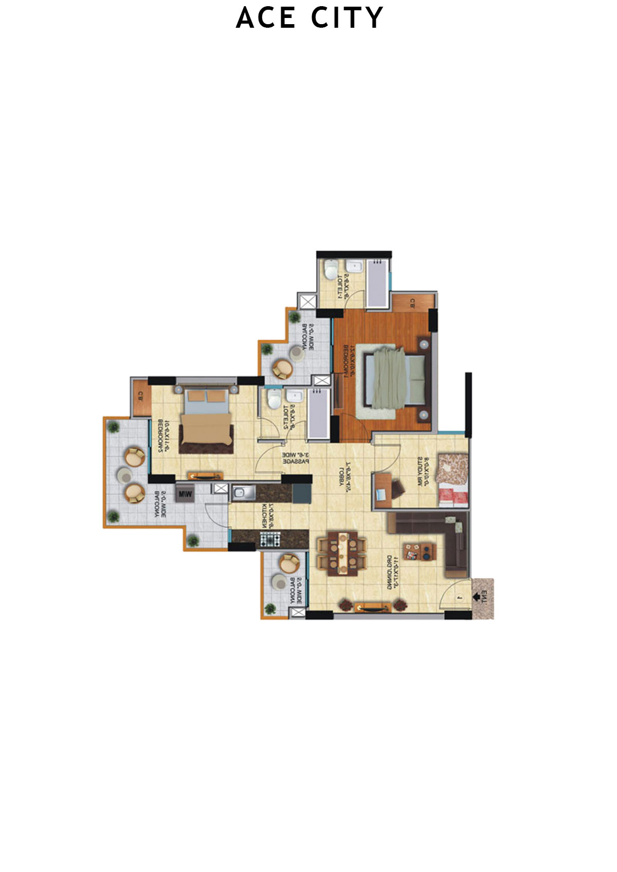 Ace City Tower K Unit 2 Floor Plan