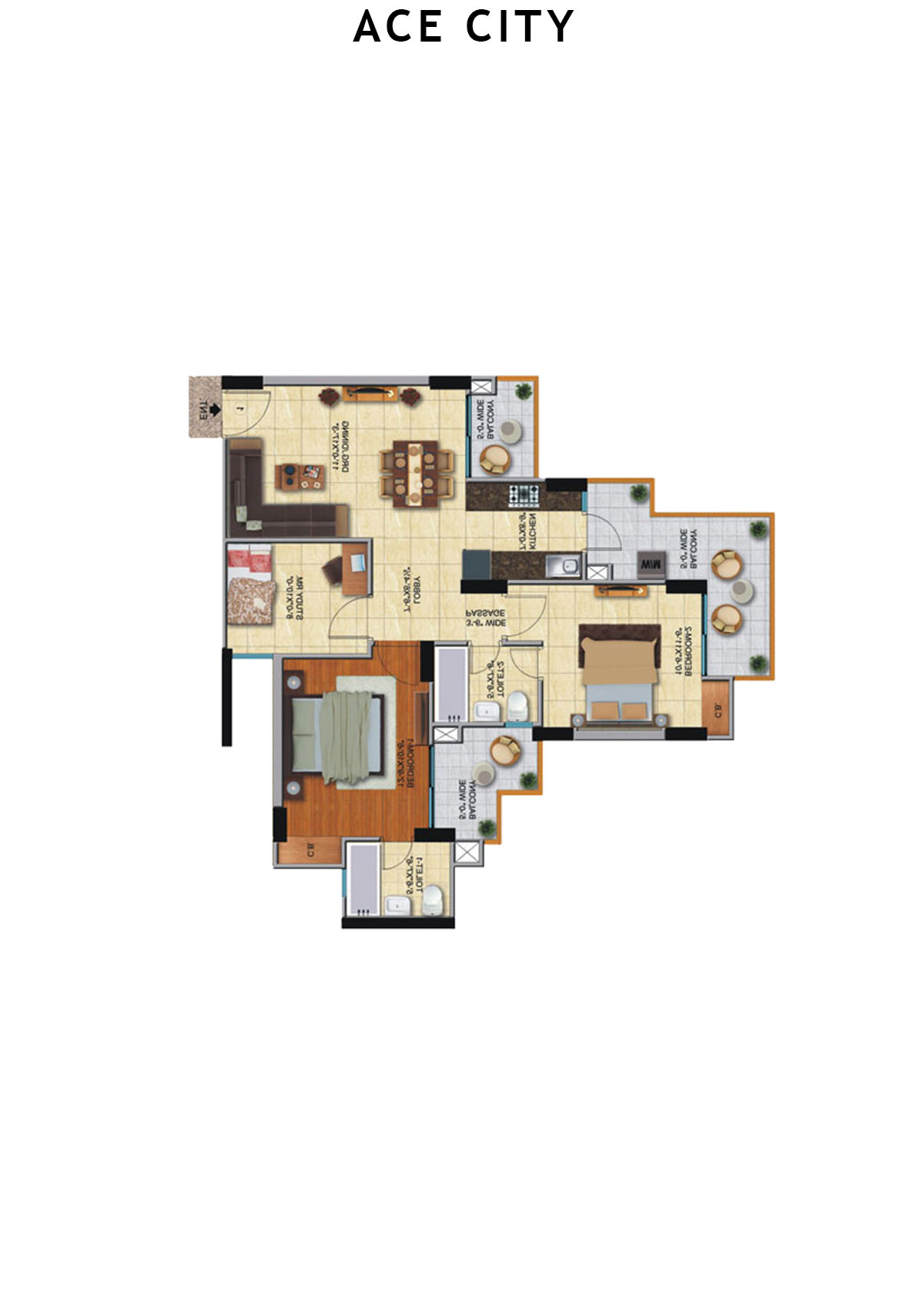 Ace City Tower K Unit 3 Floor Plan