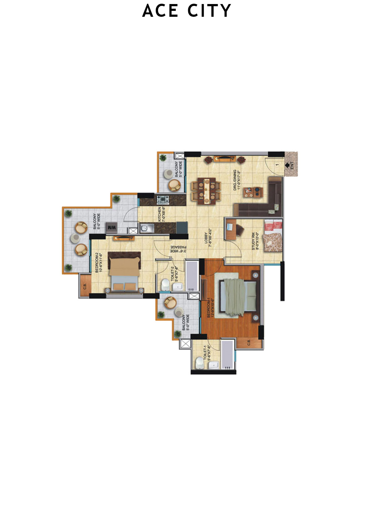 Ace City Tower K Unit 4 Floor Plan