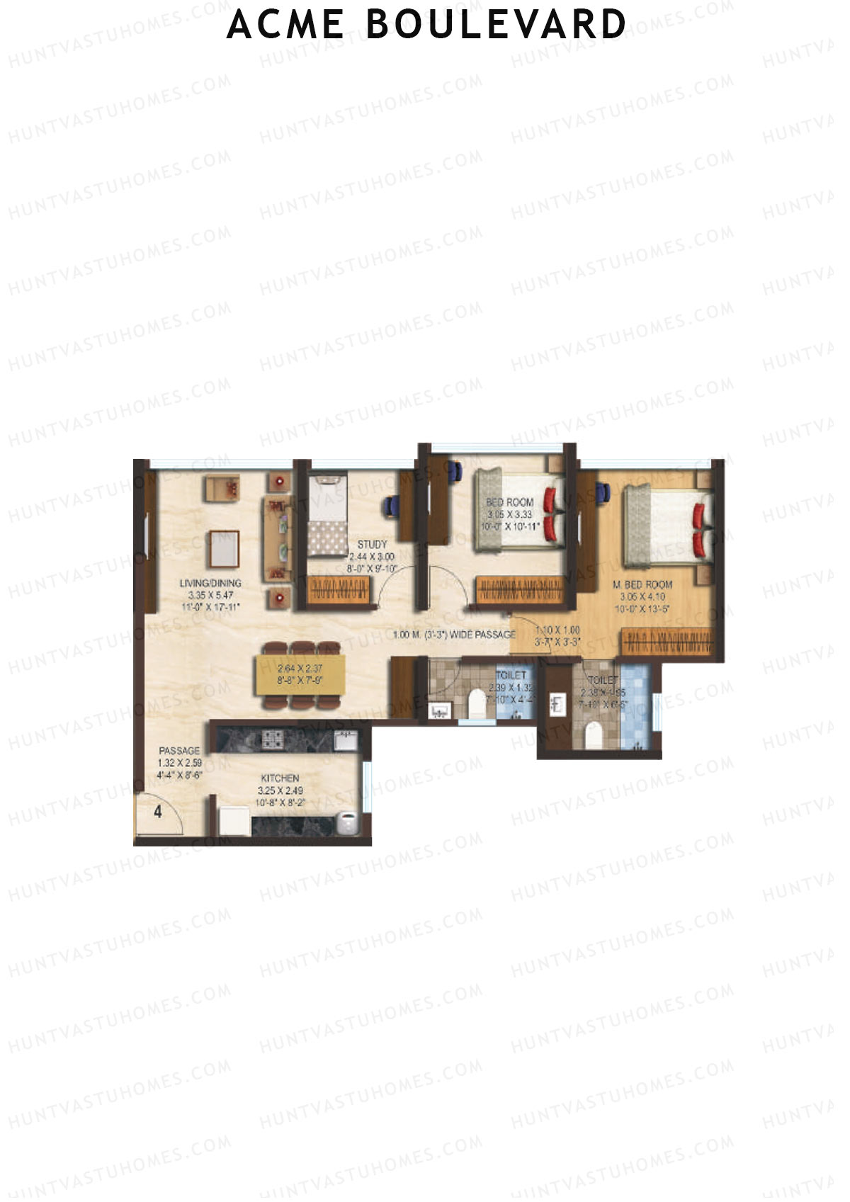 Acme Boulevard Tower 4 Unit 4 Floor Plan