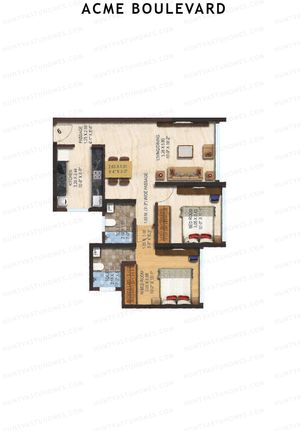 Acme Boulevard Tower 4 Unit 6 Floor Plan