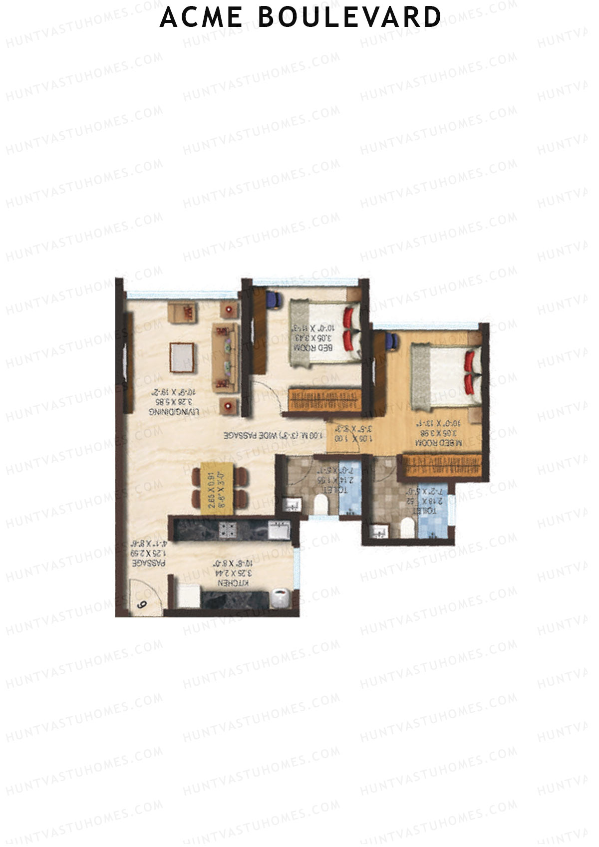 Acme Boulevard Tower 5 Unit 1 Floor Plan