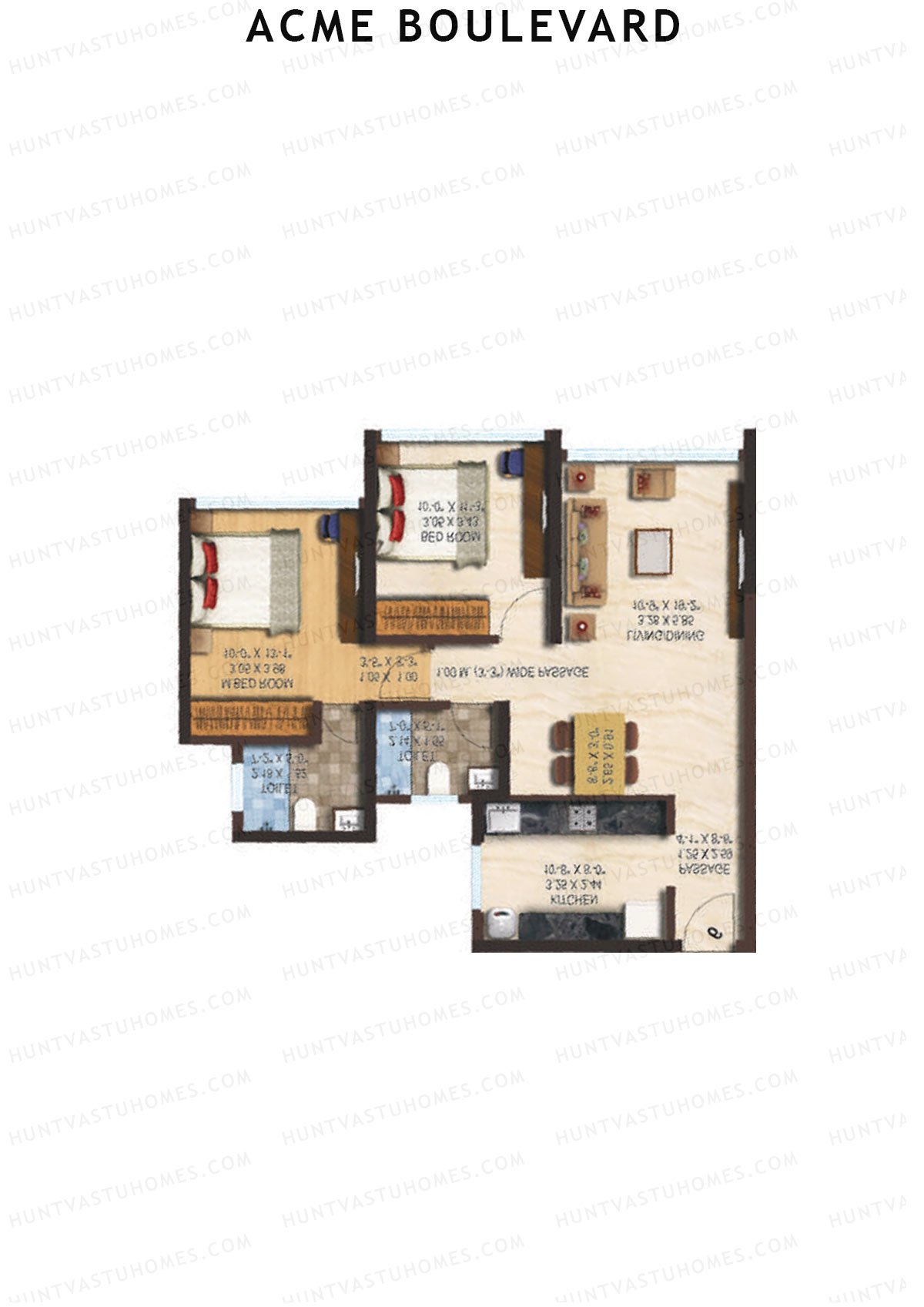 Acme Boulevard Tower 5 Unit 2 Floor Plan