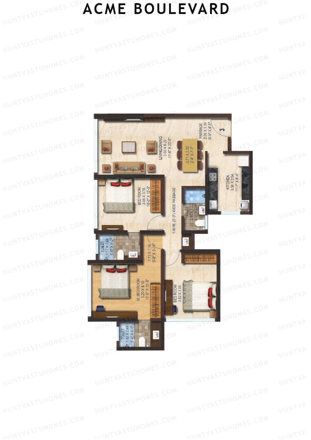 Acme Boulevard Tower 5 Unit 4 Floor Plan
