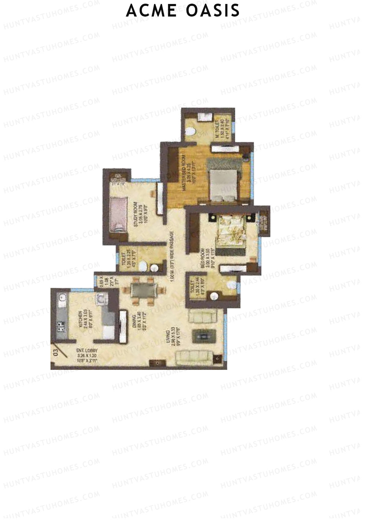Acme Oasis Tower 2 Unit 3 Floor Plan