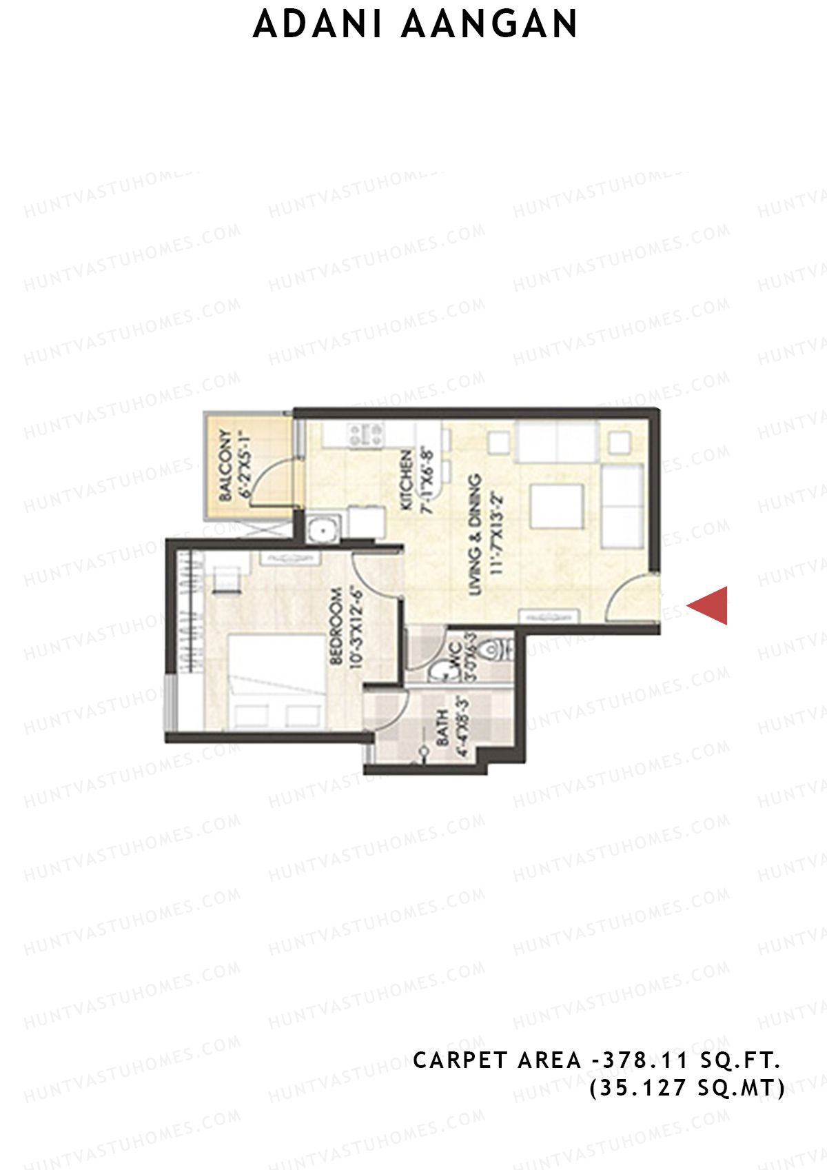 Adani Aangan Tower A1 Unit 5 (Type 4 ) Floor Plan