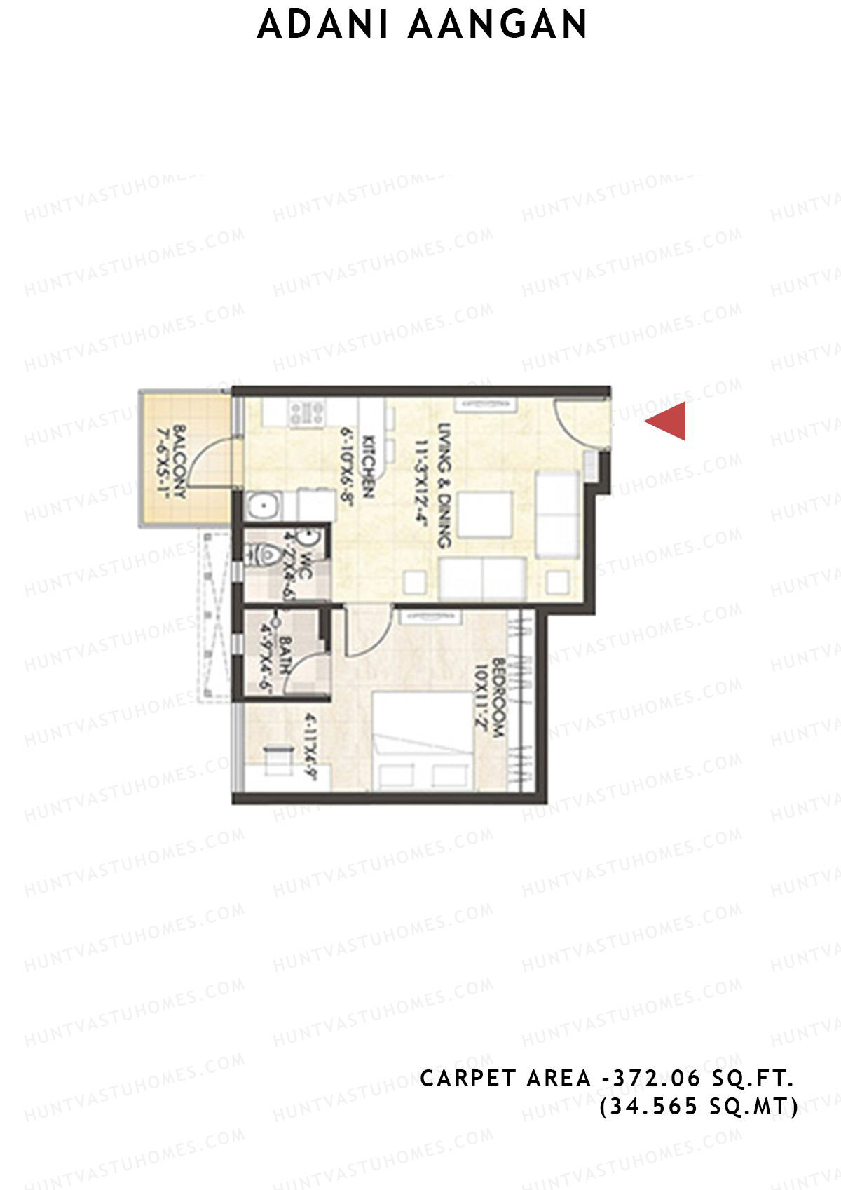 Adani Aangan Tower B1 Unit 12, (Type 8) Floor Plan