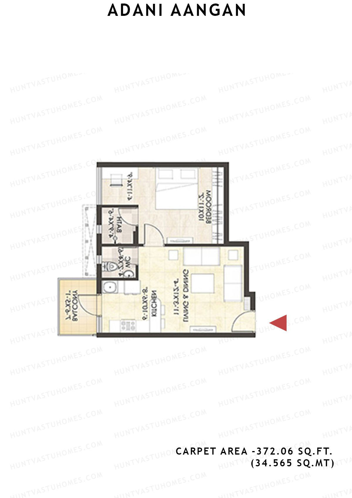 Adani Aangan Tower B1 Unit 6 (Type 8) Floor Plan