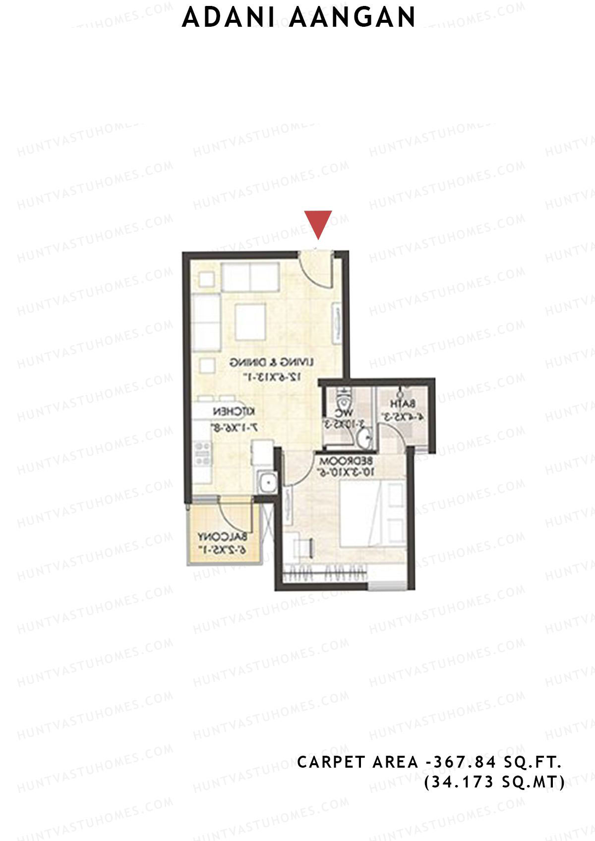 Adani Aangan Tower B2 Unit 5 (Type 5) Floor Plan