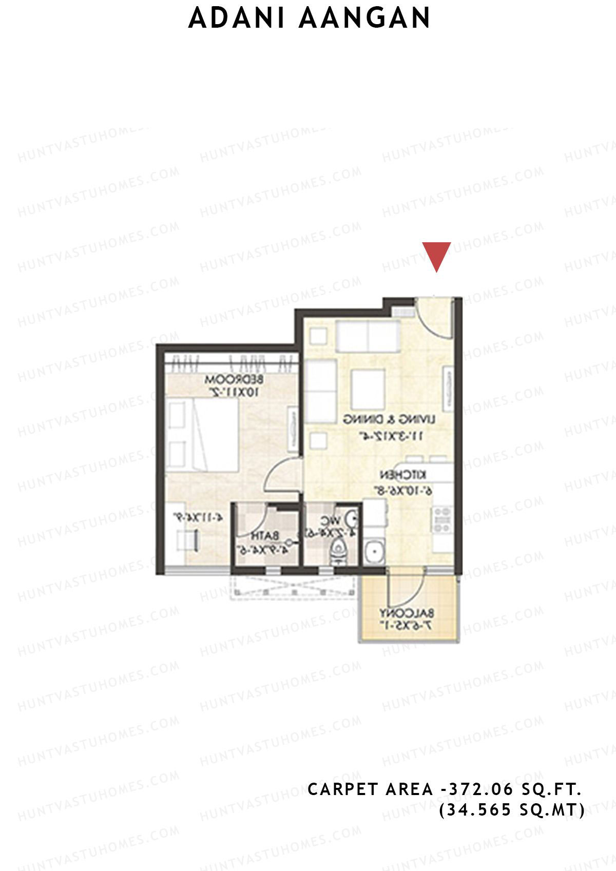 Adani Aangan Tower B2 Unit 6 (Type 8) Floor Plan