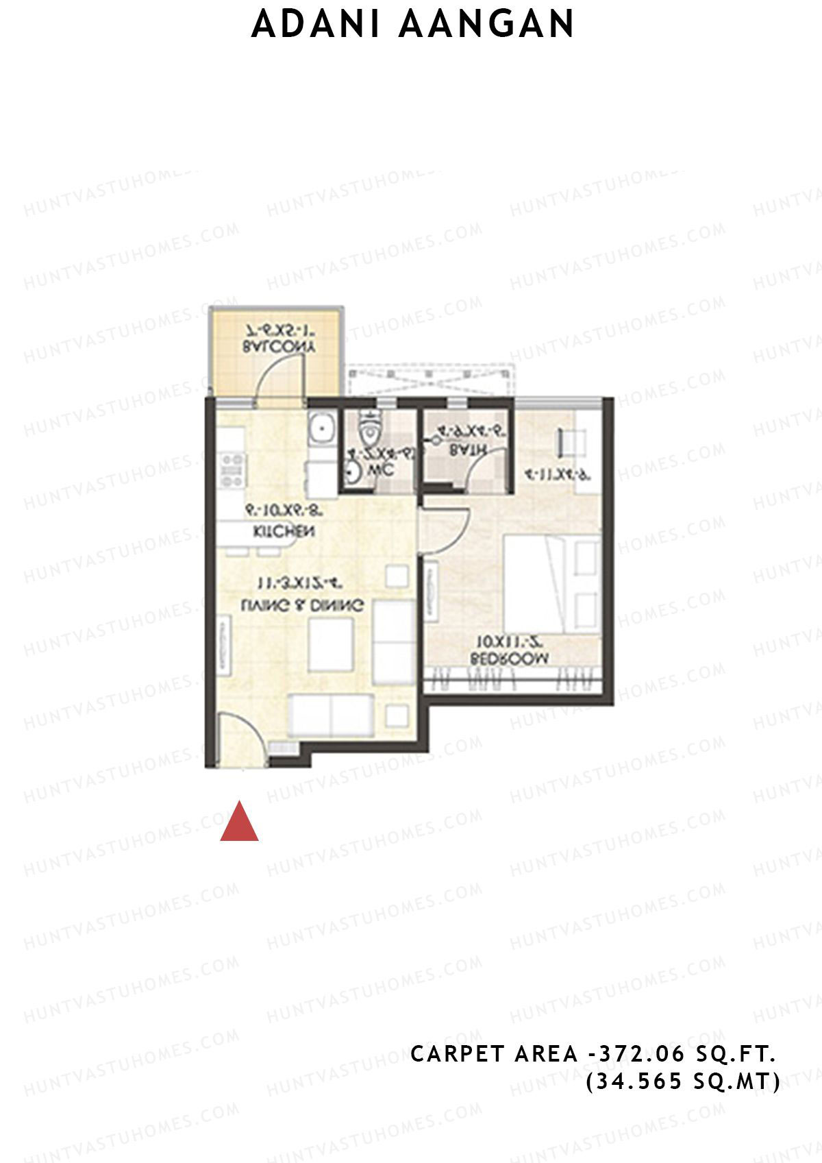 Adani Aangan Tower B2 Unit 9 (Type 8) Floor Plan