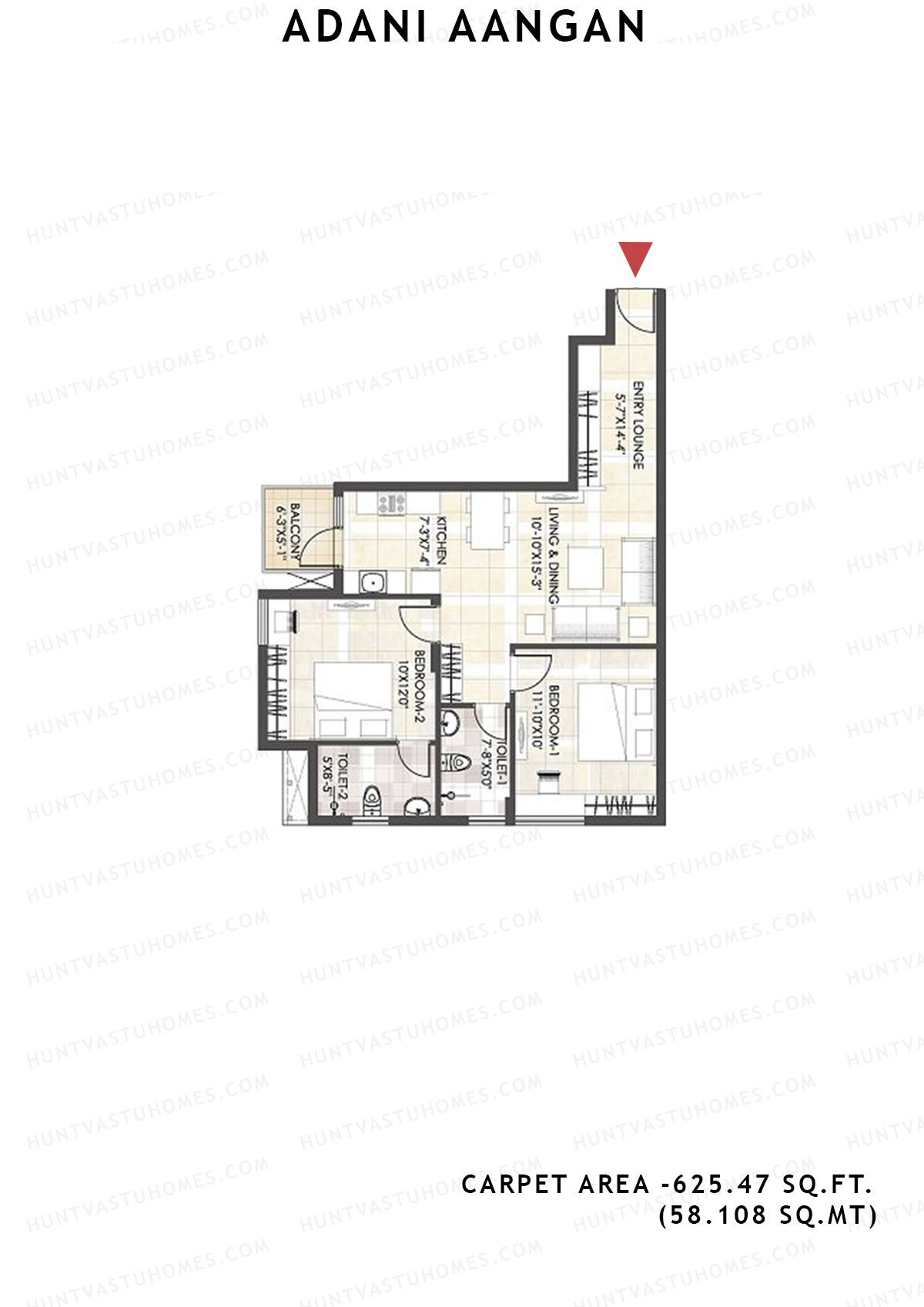 Adani Aangan Tower B1 Unit 11, (Type 10) Floor Plan