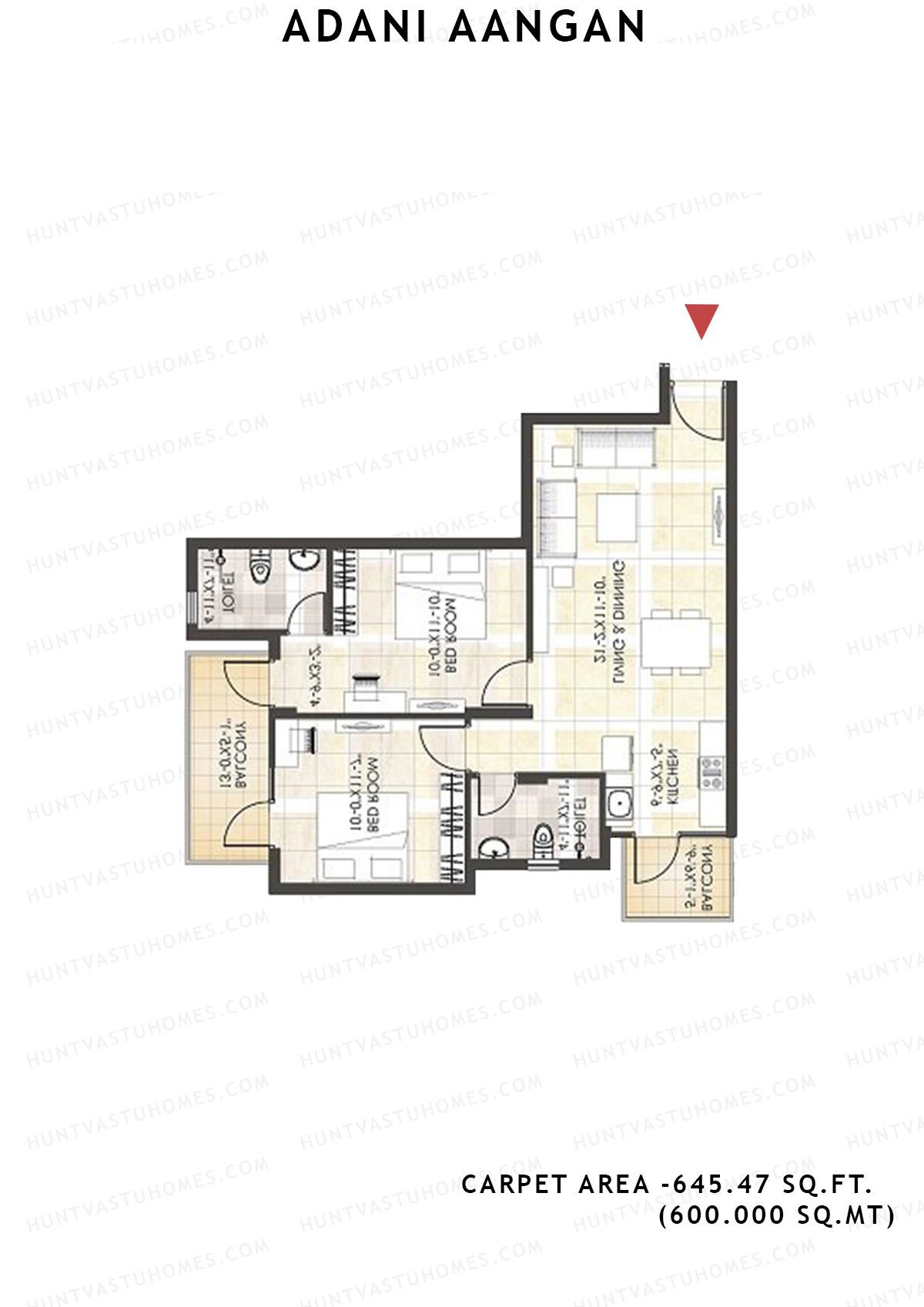 Adani Aangan Tower D1 Unit 8 (Type 11) Floor Plan