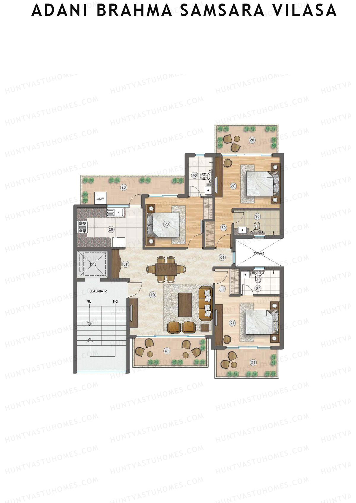 Adani Brahma Samsara Vilasa Unit J99 Unit J99 Floor Plan