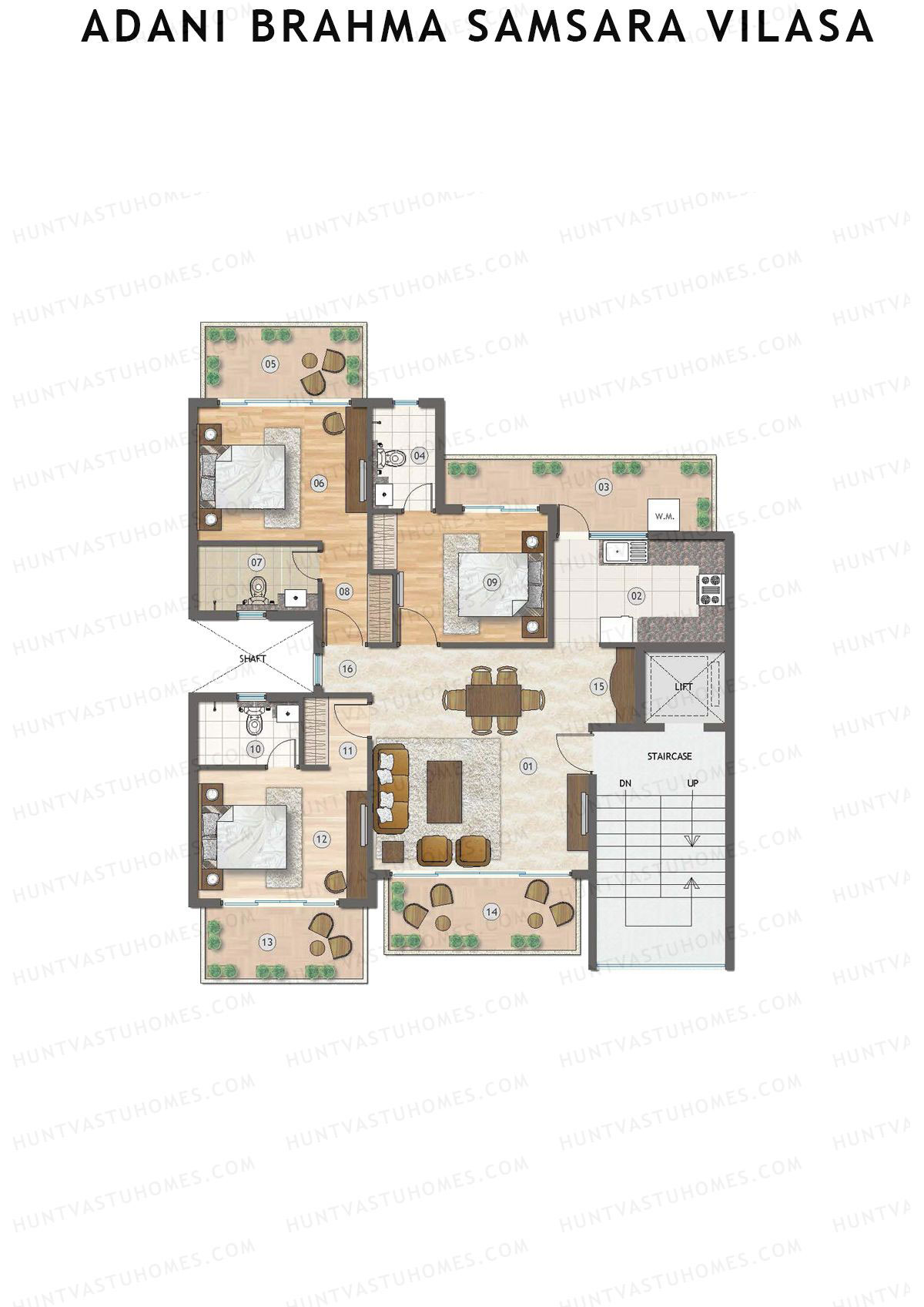 Adani Brahma Samsara Vilasa Unit J92 Unit J92 Floor Plan