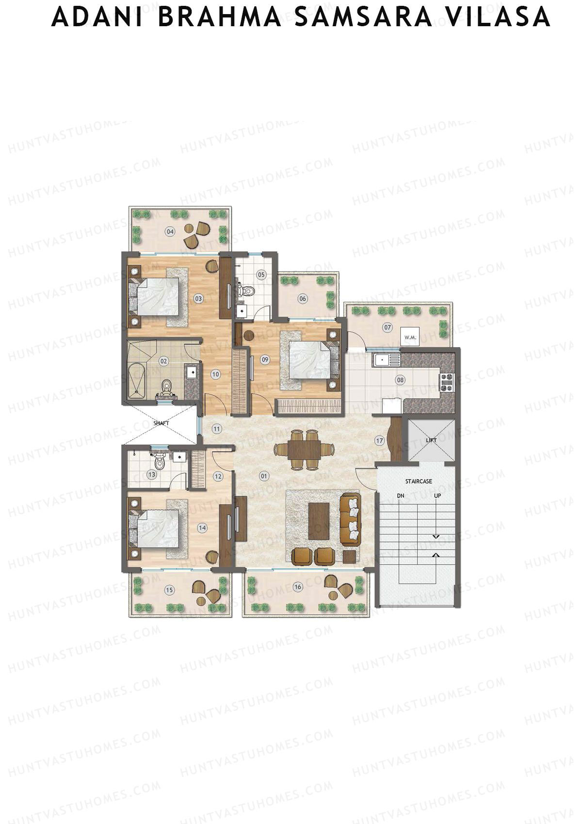 Adani Brahma Samsara Vilasa Unit J145 Unit J145 Floor Plan