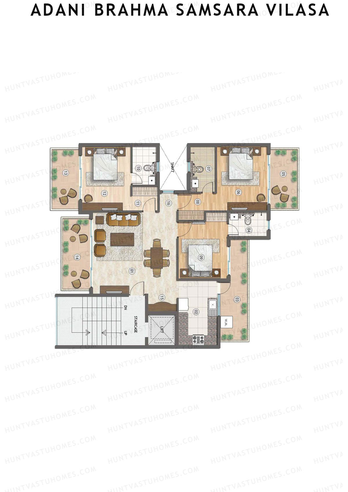 Adani Brahma Samsara Vilasa Unit J141 Unit J141 Floor Plan