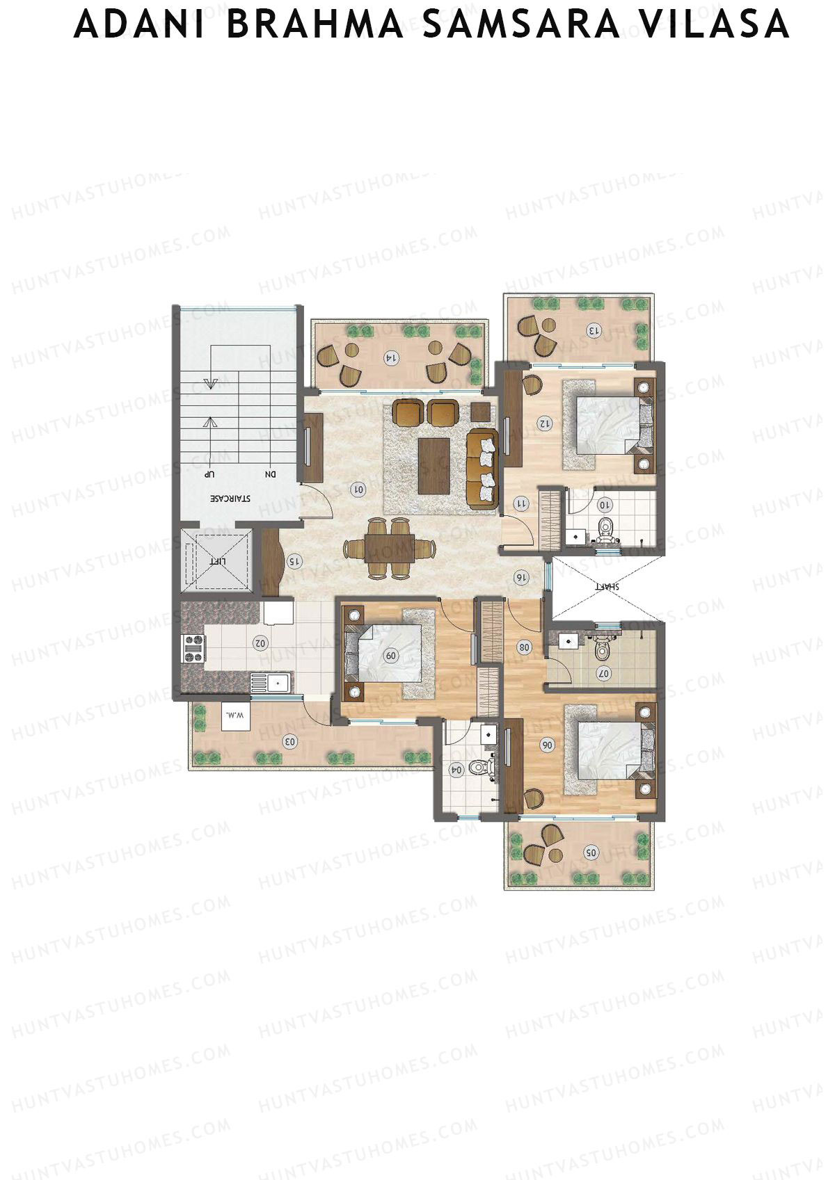 Adani Brahma Samsara Vilasa Unit J139 Unit J139 Floor Plan