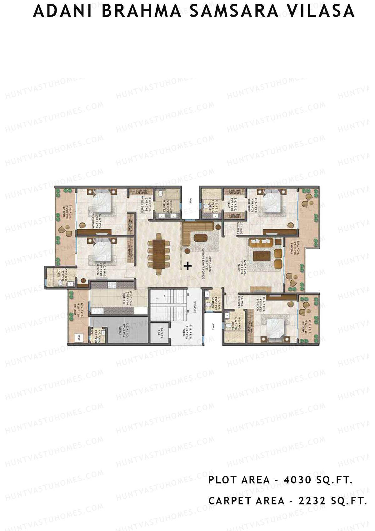 Adani Brahma Samsara Vilasa Unit J85 Unit J85 Floor Plan