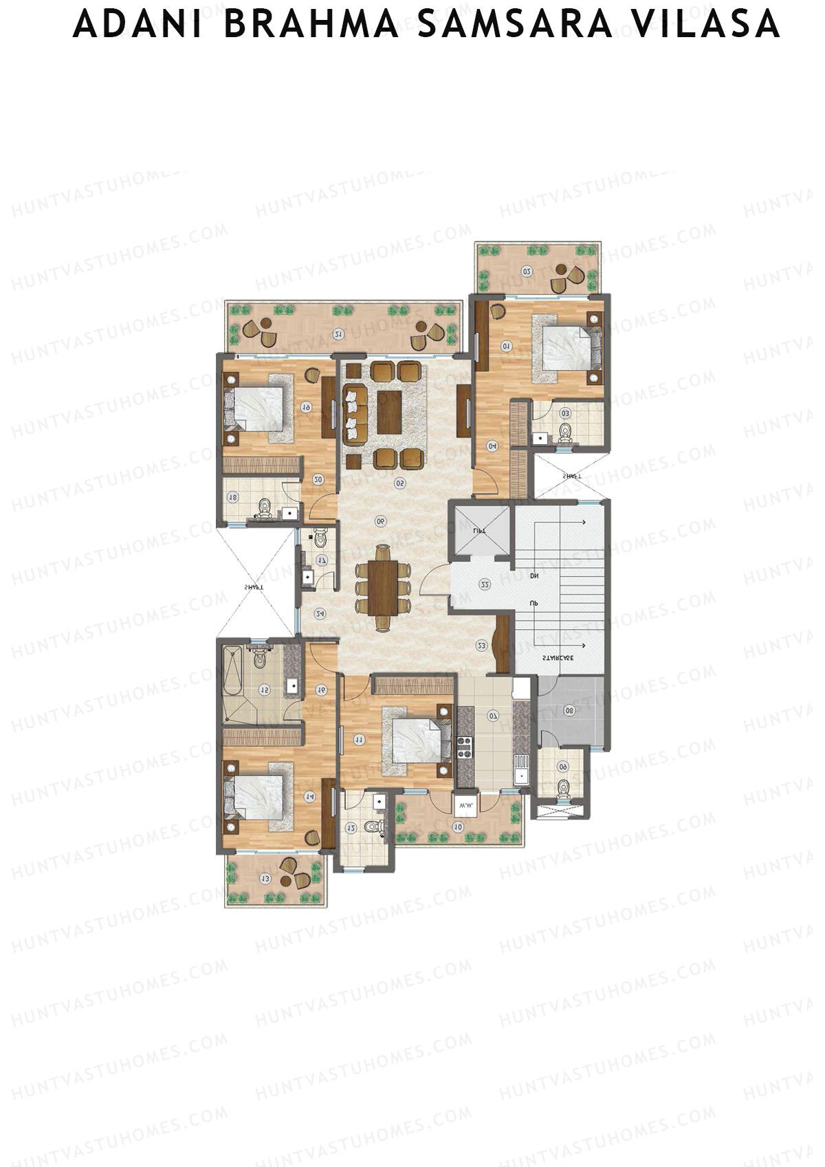 Adani Brahma Samsara Vilasa Unit J117 Unit J117 Floor Plan