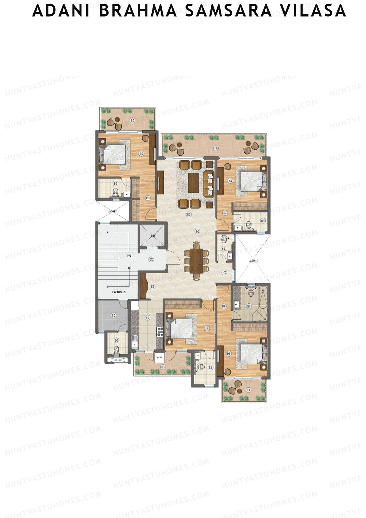 Adani Brahma Samsara Vilasa Unit J116 Unit J116 Floor Plan