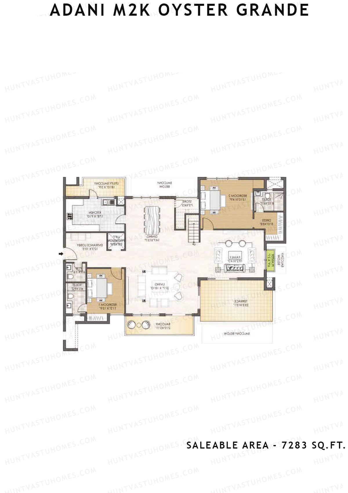 Adani M2K Oyster Grande Tower G Unit 2 (Penthouse) Floor Plan