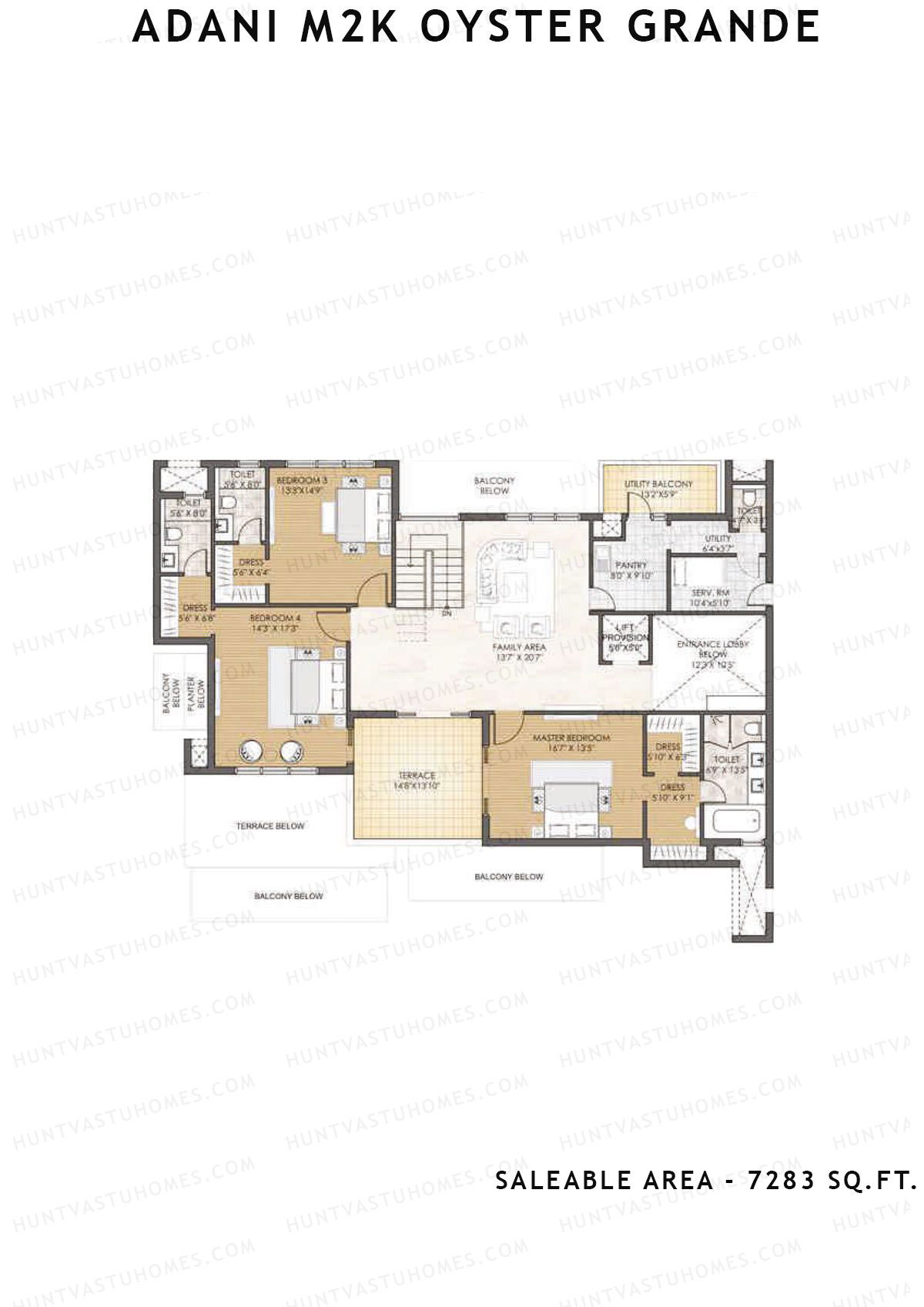 Adani M2K Oyster Grande Tower G Unit 1 (Penthouse) Floor Plan