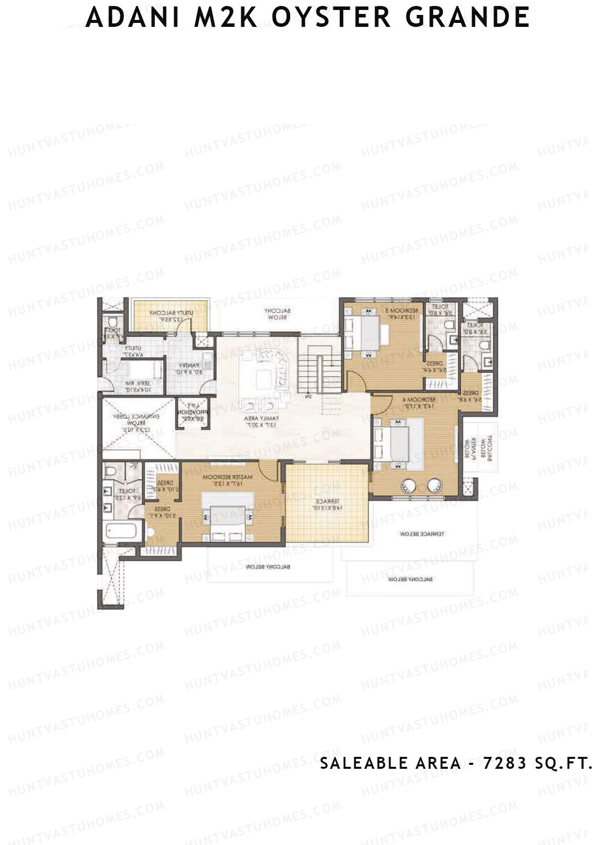 Adani M2K Oyster Grande Tower G Unit 2 (Penthouse) Floor Plan
